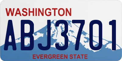 WA license plate ABJ3701