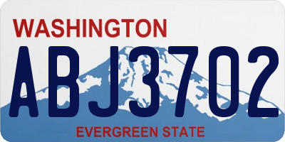 WA license plate ABJ3702