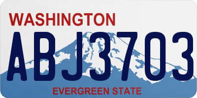 WA license plate ABJ3703