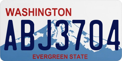 WA license plate ABJ3704