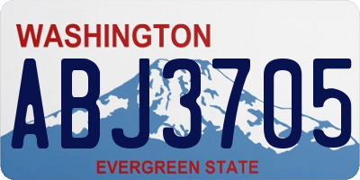 WA license plate ABJ3705