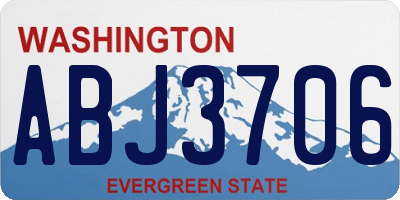 WA license plate ABJ3706