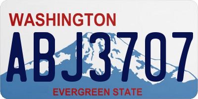 WA license plate ABJ3707