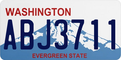 WA license plate ABJ3711