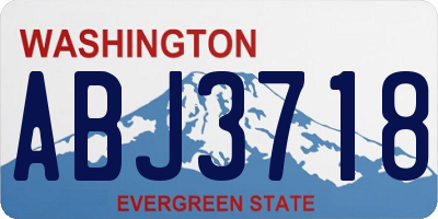 WA license plate ABJ3718