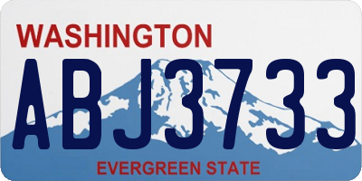 WA license plate ABJ3733