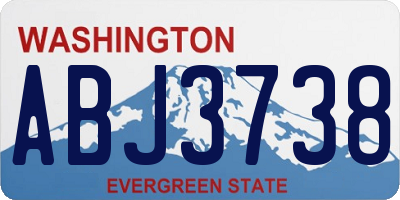 WA license plate ABJ3738