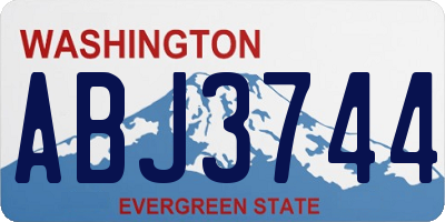 WA license plate ABJ3744
