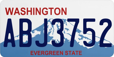 WA license plate ABJ3752