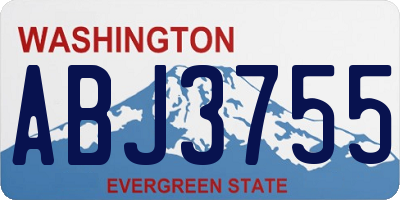 WA license plate ABJ3755