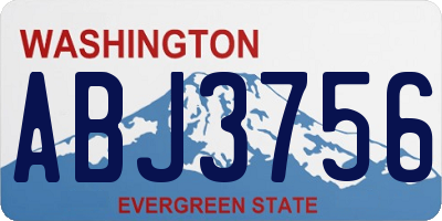 WA license plate ABJ3756