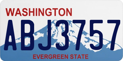 WA license plate ABJ3757