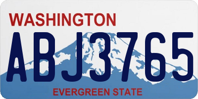 WA license plate ABJ3765