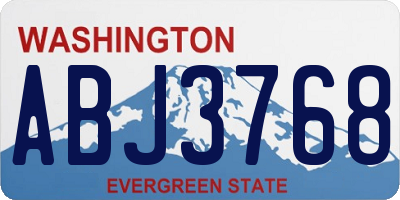 WA license plate ABJ3768