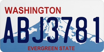 WA license plate ABJ3781