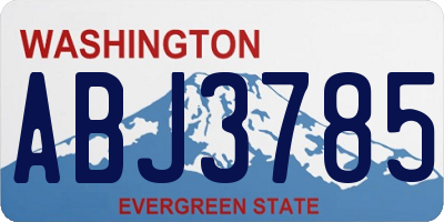 WA license plate ABJ3785