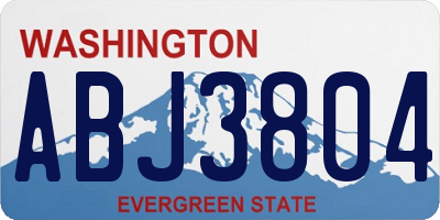 WA license plate ABJ3804