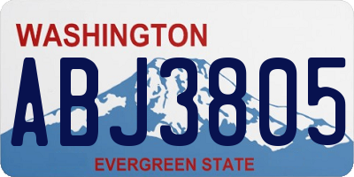 WA license plate ABJ3805