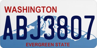 WA license plate ABJ3807