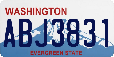 WA license plate ABJ3831