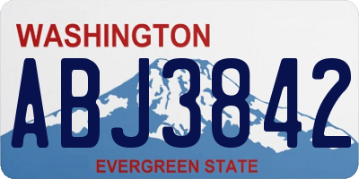 WA license plate ABJ3842