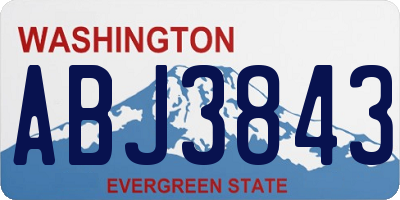 WA license plate ABJ3843