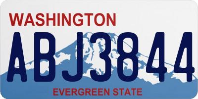WA license plate ABJ3844