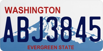 WA license plate ABJ3845