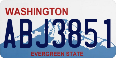 WA license plate ABJ3851