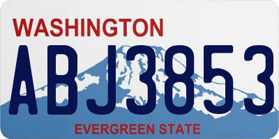 WA license plate ABJ3853