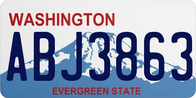 WA license plate ABJ3863