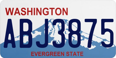 WA license plate ABJ3875