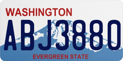 WA license plate ABJ3880