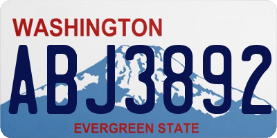 WA license plate ABJ3892