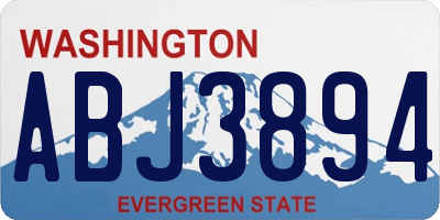 WA license plate ABJ3894