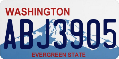 WA license plate ABJ3905