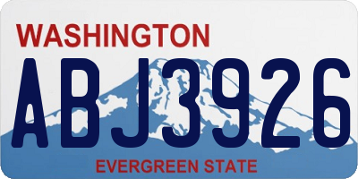 WA license plate ABJ3926