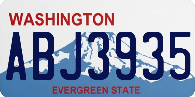 WA license plate ABJ3935
