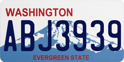 WA license plate ABJ3939
