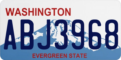 WA license plate ABJ3968