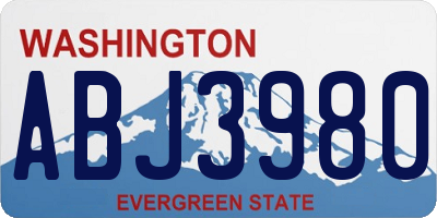WA license plate ABJ3980