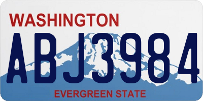 WA license plate ABJ3984