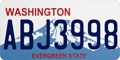 WA license plate ABJ3998