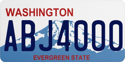 WA license plate ABJ4000