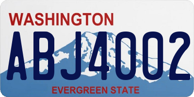 WA license plate ABJ4002