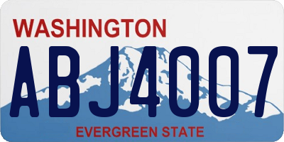 WA license plate ABJ4007