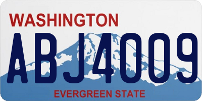 WA license plate ABJ4009