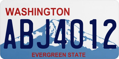 WA license plate ABJ4012