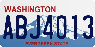 WA license plate ABJ4013