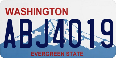 WA license plate ABJ4019